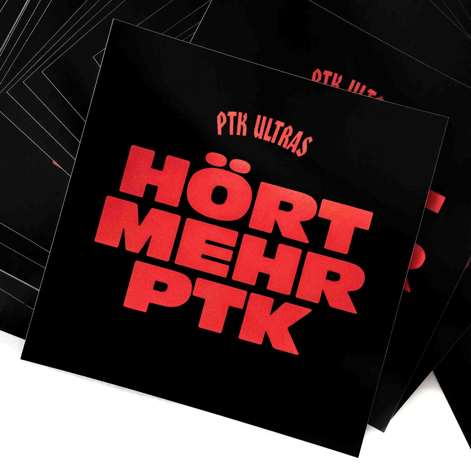 Hört mehr PTK Ultras (rot) Sticker (100Stk)
