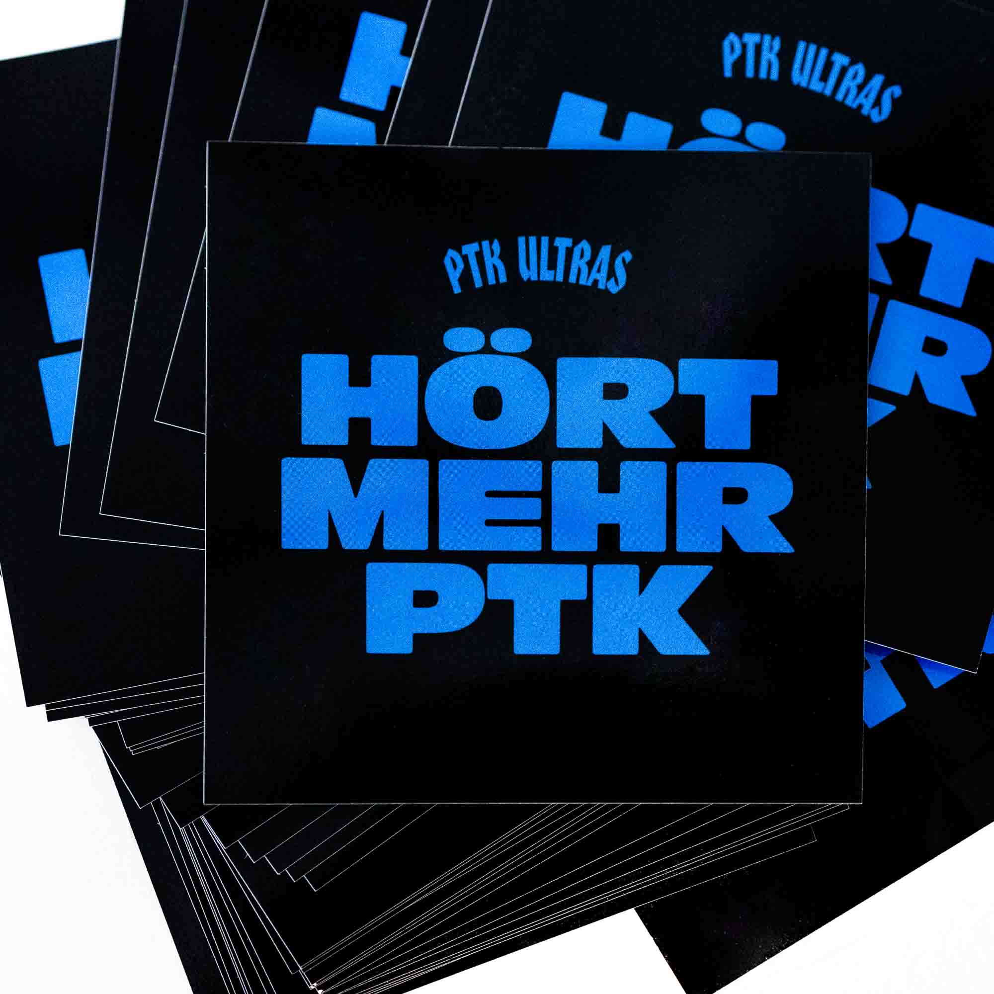 Hört mehr PTK Ultras (blau) Sticker (100Stk)